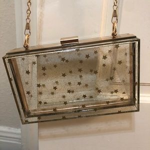 Acrylic purse with gold detail